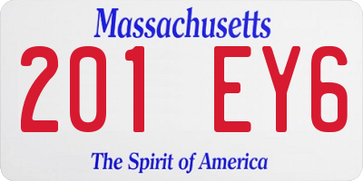 MA license plate 201EY6