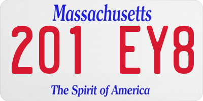 MA license plate 201EY8