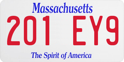 MA license plate 201EY9