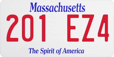 MA license plate 201EZ4