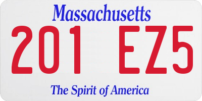 MA license plate 201EZ5