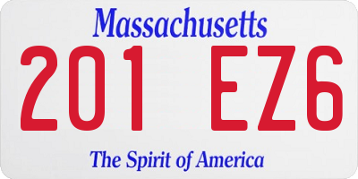 MA license plate 201EZ6
