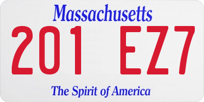 MA license plate 201EZ7