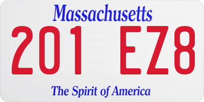 MA license plate 201EZ8
