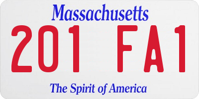 MA license plate 201FA1