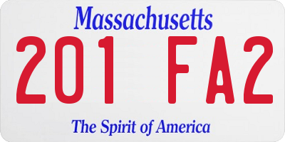 MA license plate 201FA2