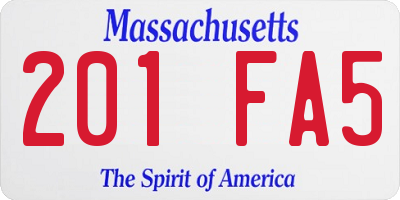 MA license plate 201FA5