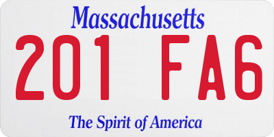 MA license plate 201FA6