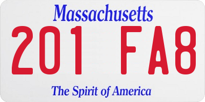 MA license plate 201FA8