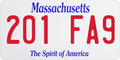 MA license plate 201FA9