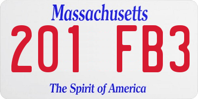MA license plate 201FB3