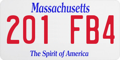 MA license plate 201FB4