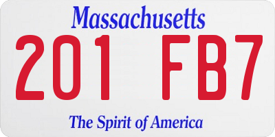 MA license plate 201FB7