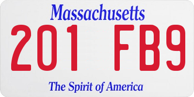 MA license plate 201FB9