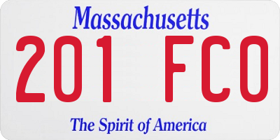 MA license plate 201FC0