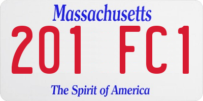 MA license plate 201FC1