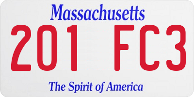 MA license plate 201FC3