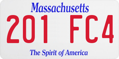MA license plate 201FC4