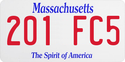 MA license plate 201FC5