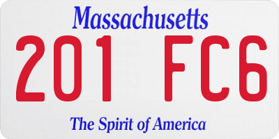 MA license plate 201FC6