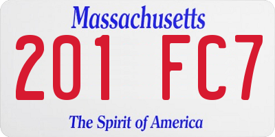 MA license plate 201FC7