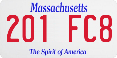 MA license plate 201FC8
