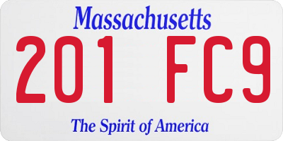 MA license plate 201FC9