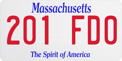 MA license plate 201FD0
