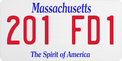 MA license plate 201FD1