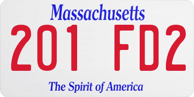 MA license plate 201FD2