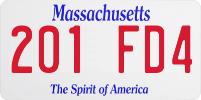 MA license plate 201FD4