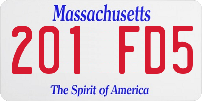MA license plate 201FD5