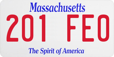MA license plate 201FE0