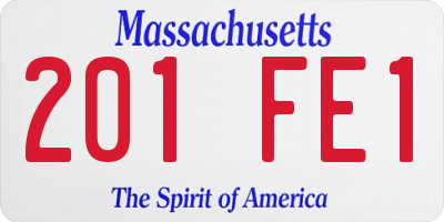 MA license plate 201FE1
