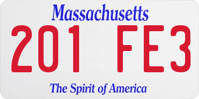 MA license plate 201FE3