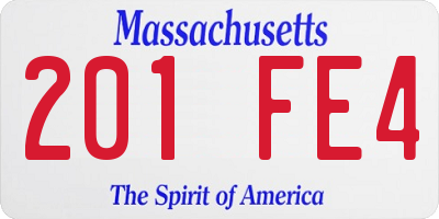 MA license plate 201FE4