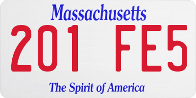 MA license plate 201FE5