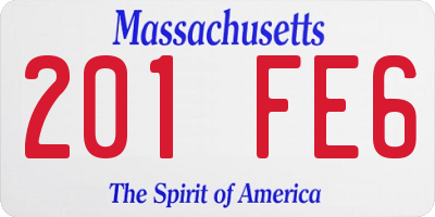 MA license plate 201FE6