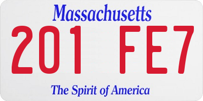 MA license plate 201FE7