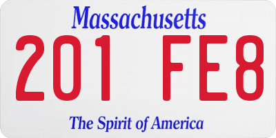 MA license plate 201FE8