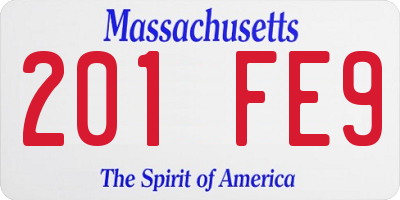 MA license plate 201FE9