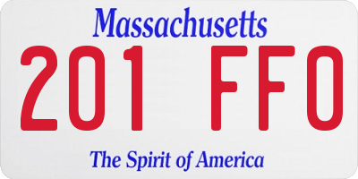 MA license plate 201FF0