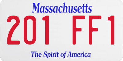 MA license plate 201FF1
