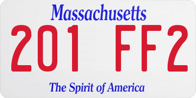 MA license plate 201FF2