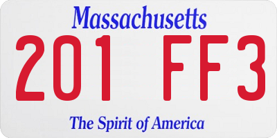 MA license plate 201FF3