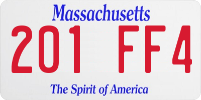MA license plate 201FF4