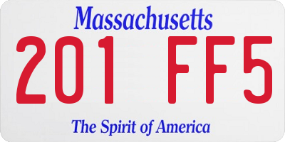 MA license plate 201FF5