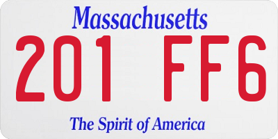 MA license plate 201FF6