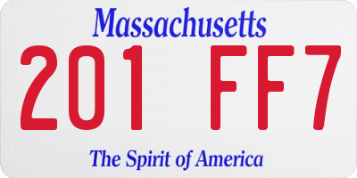 MA license plate 201FF7