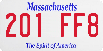 MA license plate 201FF8